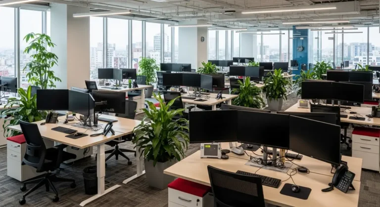 Startup oficina interior ciudad view startups tecnología