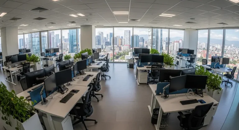 Startup oficina interior ciudad view startups tecnología
