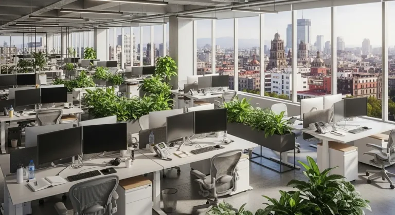 Startup oficina interior ciudad view startups tecnología
