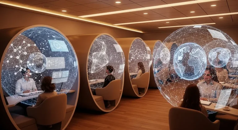 Estudiantes holográfico learning educación con IA