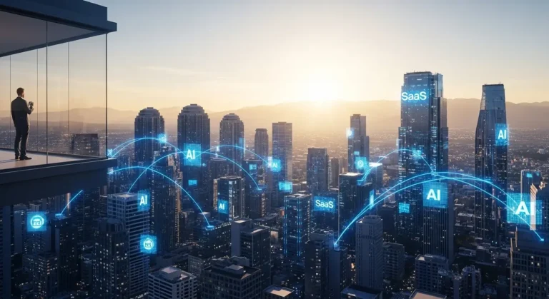 Amanecer sobre futurista mexicano ciudad inteligente
