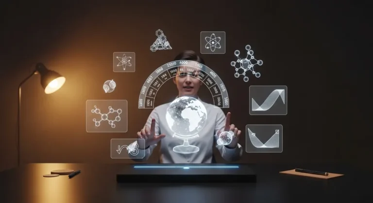 Teacher's holográfico estación de trabajo educación con IA