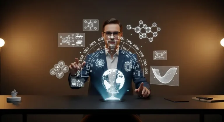 Teacher's holográfico estación de trabajo educación con IA