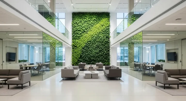 Tecnología company oficina lobby plants inteligencia artificial
