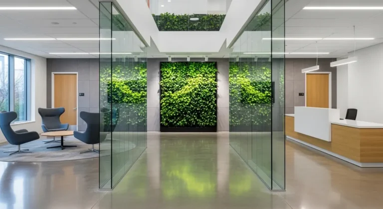 Tecnología company oficina lobby plants inteligencia artificial