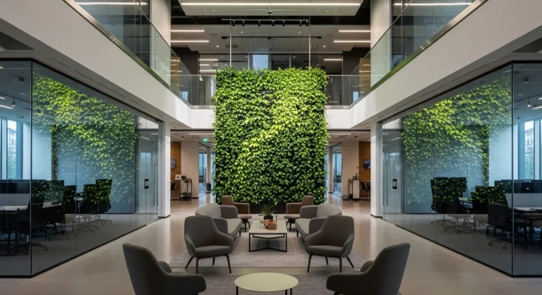 Tecnología company oficina lobby plants inteligencia artificial