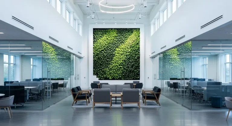 Tecnología company oficina lobby plants inteligencia artificial