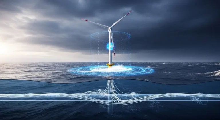 Viento turbina rising oscuro aguas energía renovable