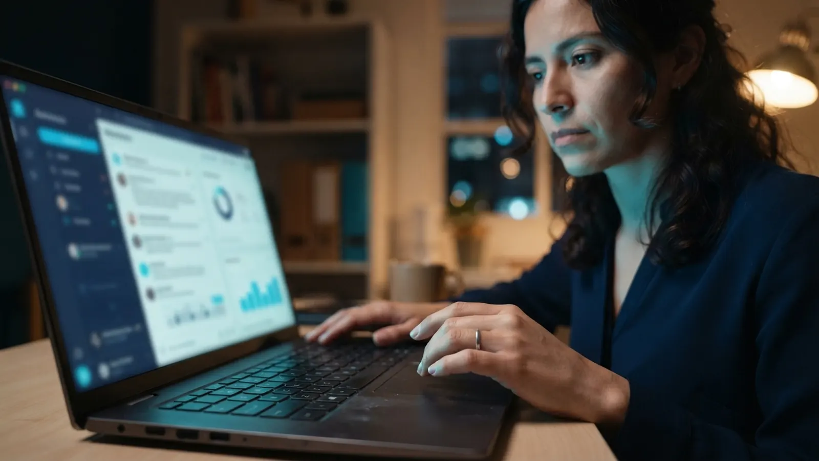 El proceso: una persona trabajando en su computadora · Desarrollar Proyecto IA en tu Empresa: Guía 2026