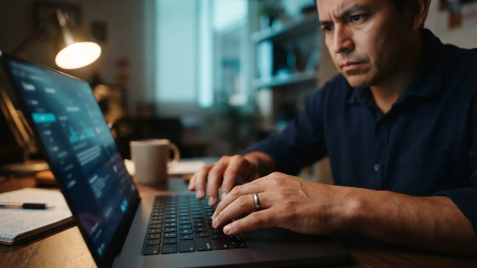 El proceso: una persona trabajando en su computadora · ¿Cómo Usar IA para Duplicar las Ventas de tu Empresa en México?