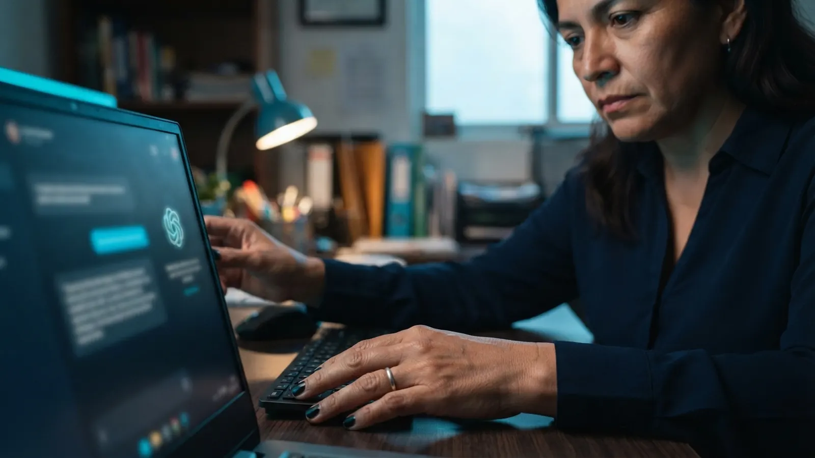 El proceso: una persona trabajando en su computadora · Cuántica + IA: 5 Cambios Revolucionarán México 2026