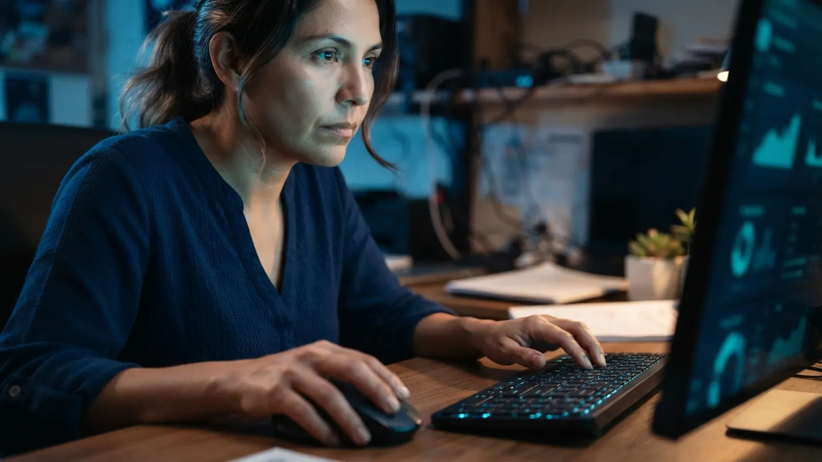 El proceso: una persona trabajando en su computadora · Agentes de IA autónomos: ¿Estamos listos para cederles el control?