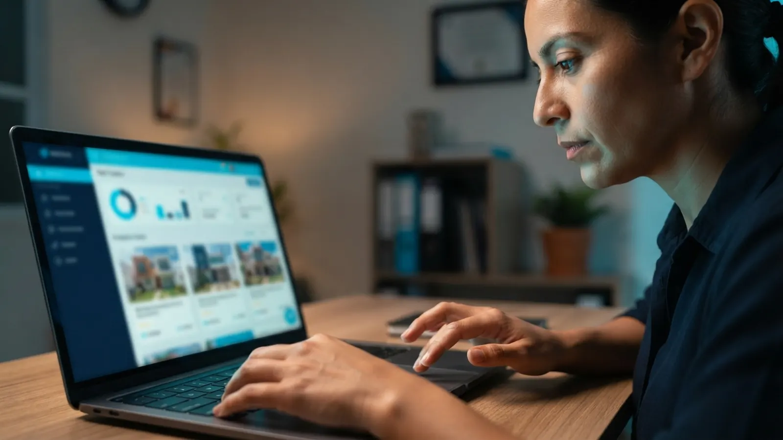 El proceso: una persona trabajando en su computadora · IA para Inmobiliarias en México: PropTech que Vende Más en 2026