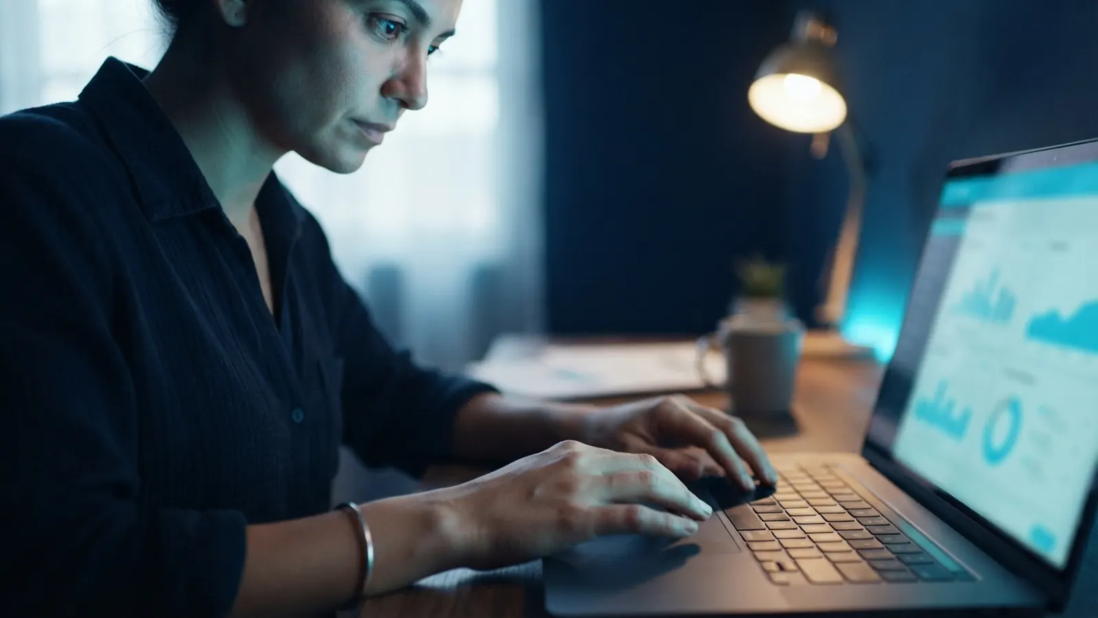 El proceso: una persona trabajando en su computadora · Cómo implementar un agente de IA en tu empresa en 2026