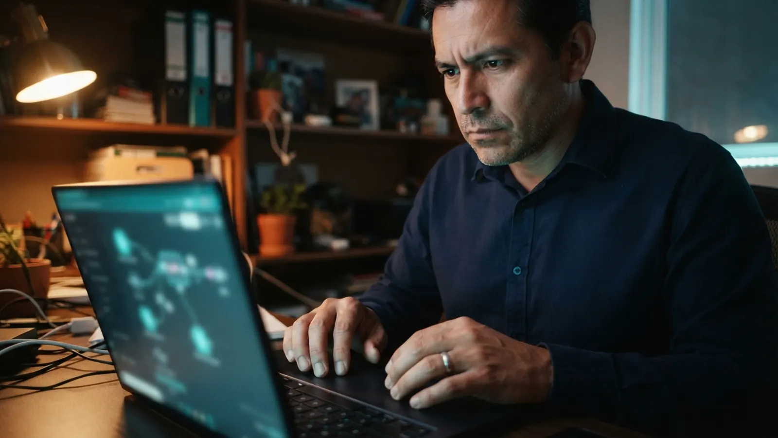El proceso: una persona trabajando en su computadora · Desarrollo Software con IA México: Concepto a Producto