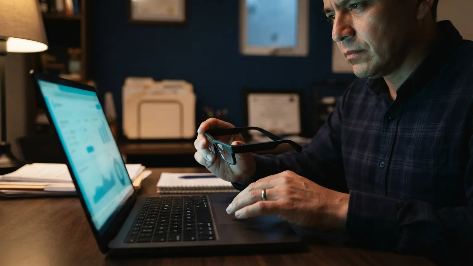 El proceso: una persona trabajando en su computadora · ¿Cómo Automatizar la Contabilidad con IA en México? Guía para CFOs y Contadores