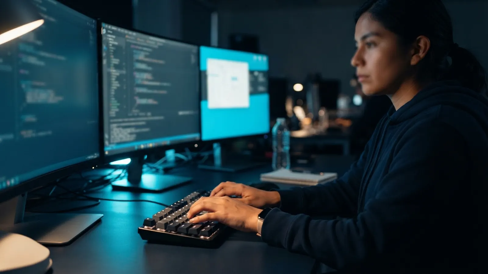 El proceso: una persona trabajando en su computadora · Top 10 Empresas de Agentes IA en CDMX 2026: Ranking Real con Casos y Precios