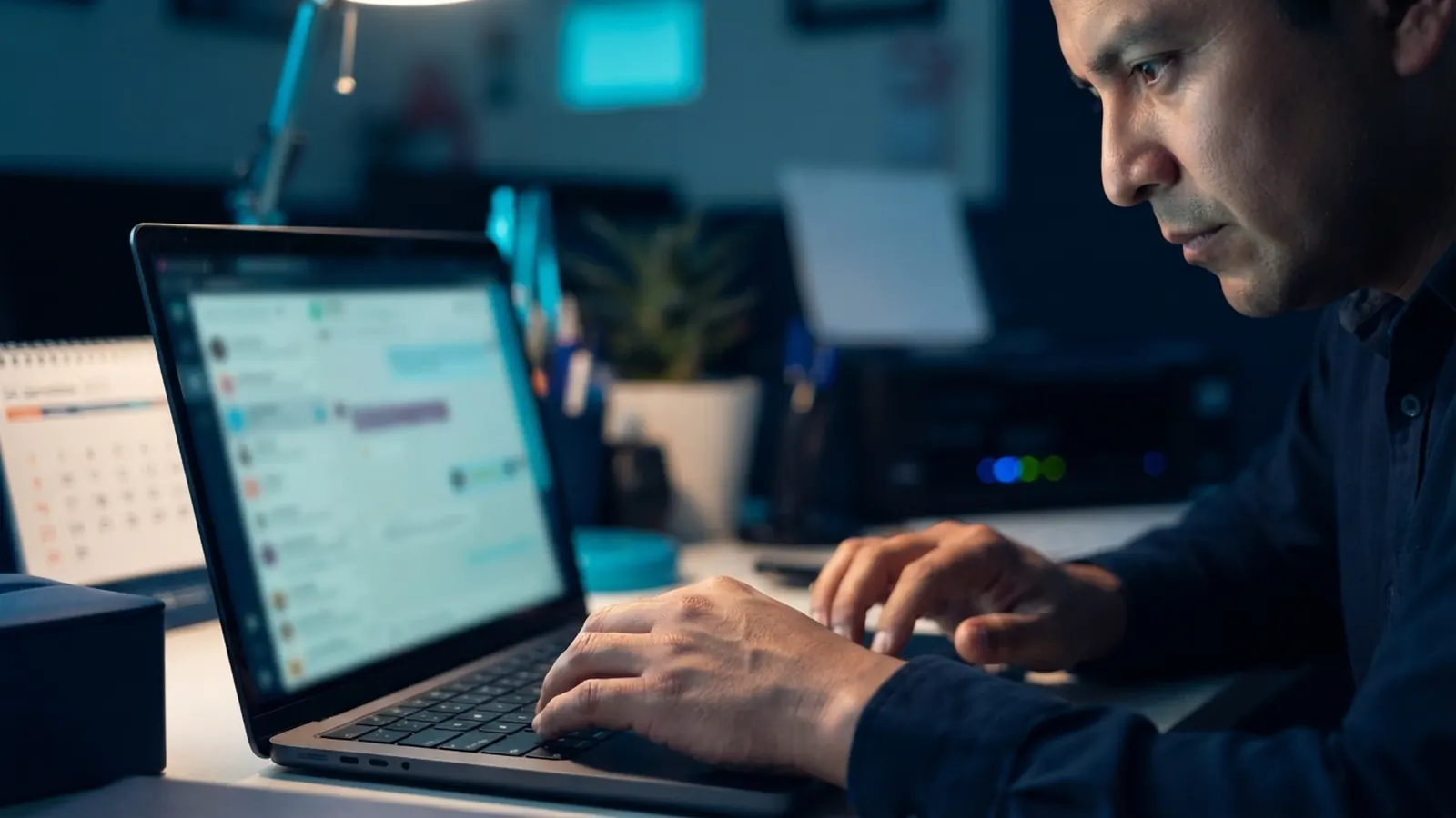 El proceso: una persona trabajando en su computadora · MiniMax M2.5: Productividad Cuántica en Programación y Negocios
