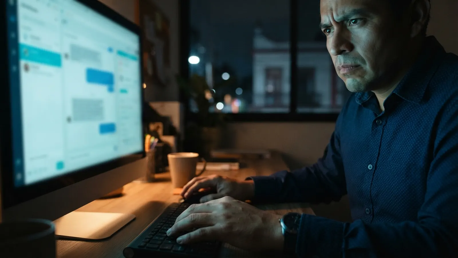 El proceso: una persona trabajando en su computadora · SEP e IA en México: Estrategia 2025 con Plan 30-60-90