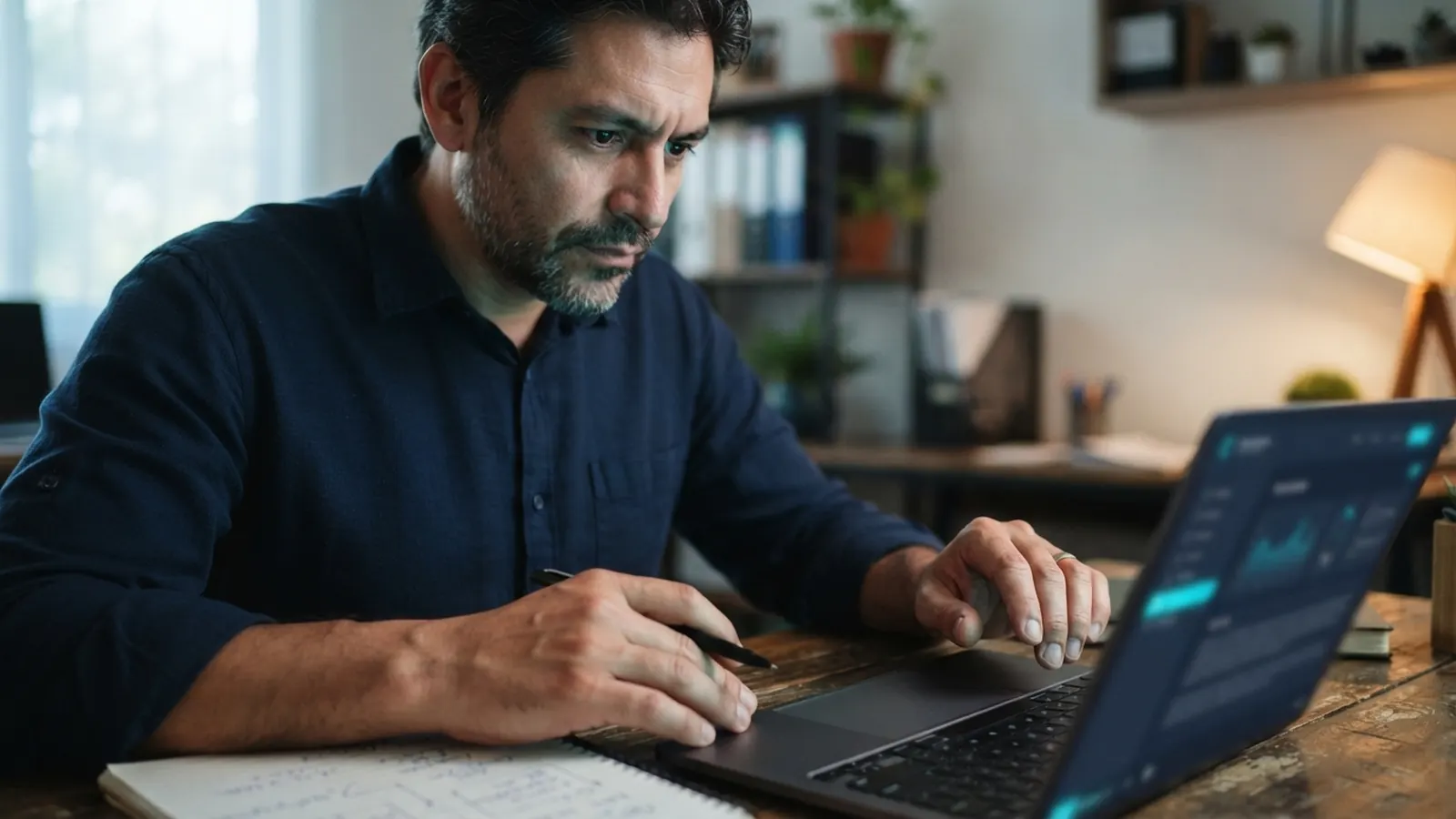 El proceso: una persona trabajando en su computadora · Talleres mecánicos digitalizados: diagnóstico OBD IA y citas online